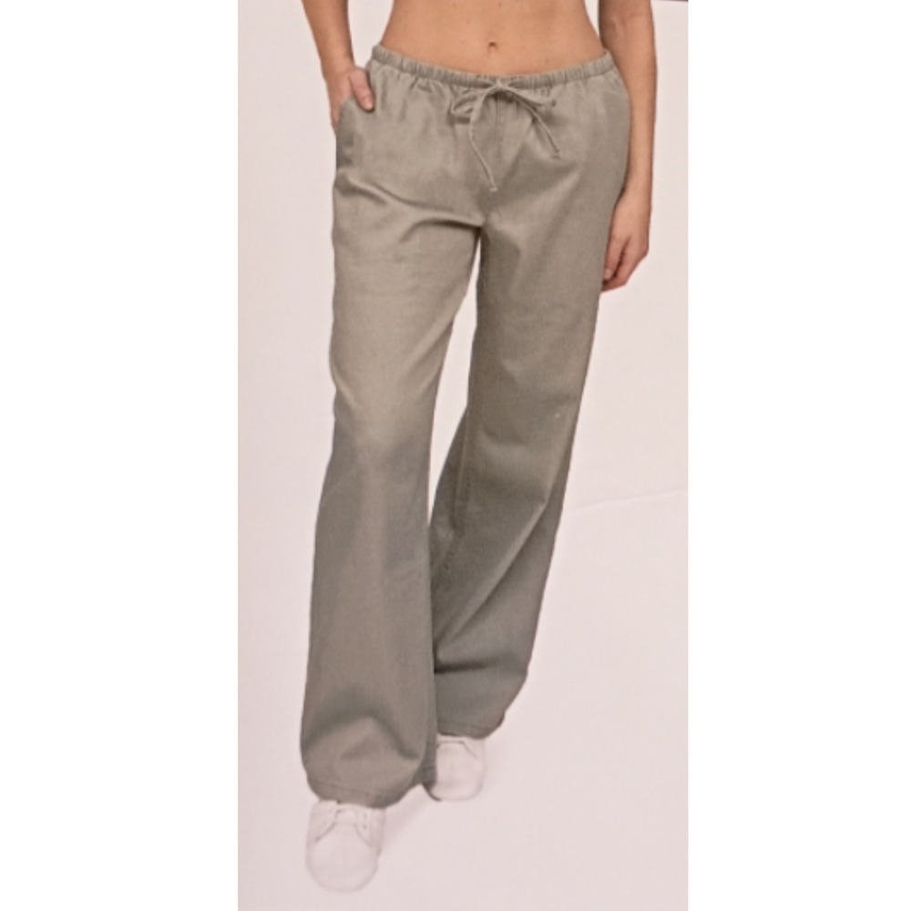 Vanilla Star Ultra Cozy Sage Green Wide Leg Drawstring Soft Denim Pants XS